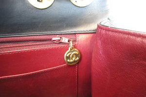 CHANEL/シャネル デカマトラッセシングルフラップチェーンショルダーバッグ ラムスキン ブラック/ゴールド金具 ショルダーバッグ 700070163