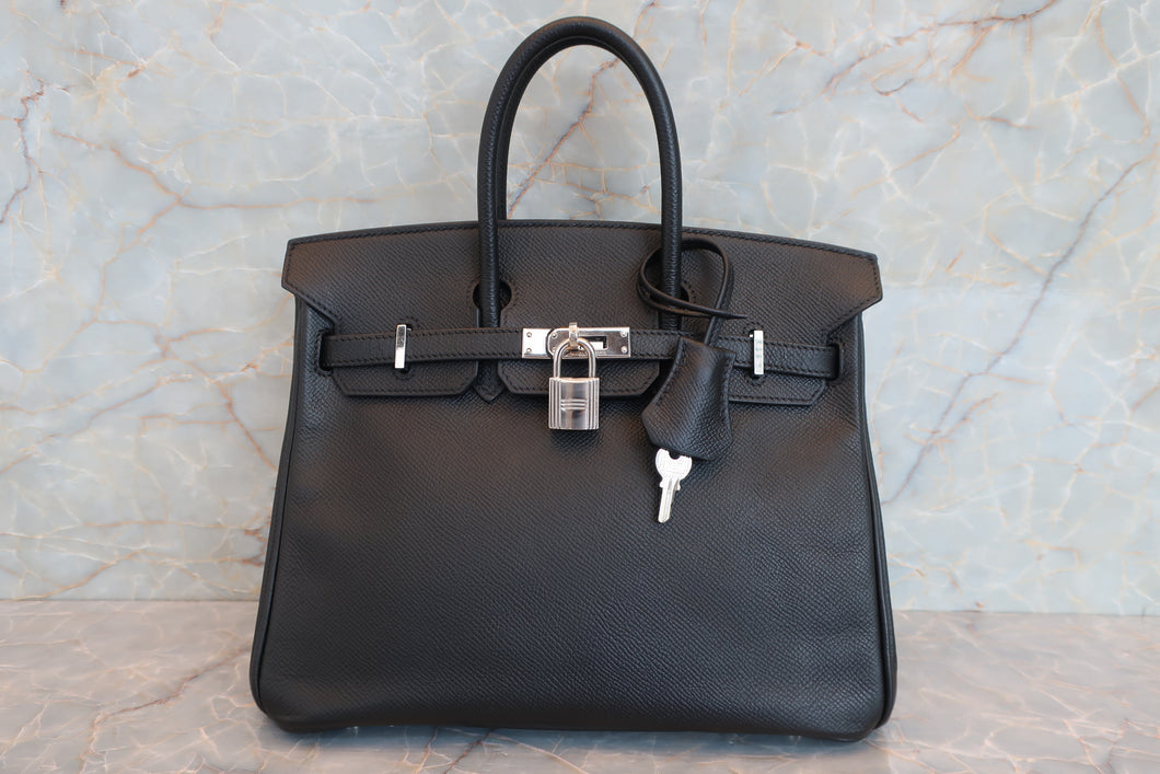 HERMES／エルメス バーキン25 ヴォーエプソン ブラック □N刻印 ハンドバッグ 700070280