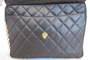 CHANEL Matelasse chain shoulder bag Caviar skin Black/Gold hadware Shoulder bag 600110141