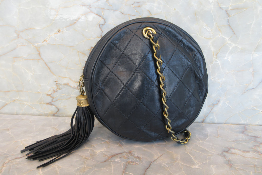 CHANEL/シャネル マトラッセフリンジハンドバッグ ラムスキン ネイビー/ゴールド金具 ハンドバッグ 700070148