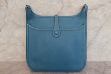 将图片加载到图库查看器，HERMES EVELYNE 2PM Clemence leather Blue jean □K刻印 Shoulder bag 700120171
