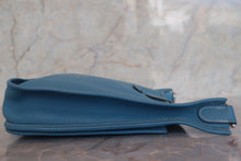 将图片加载到图库查看器，HERMES EVELYNE 2PM Clemence leather Blue jean □K刻印 Shoulder bag 700120171
