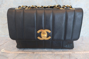 CHANEL/香奈儿 coco小姐 单盖 链条包  荔枝皮 Black/Gold hadware(黑色/金色金属) 肩背包 600080025