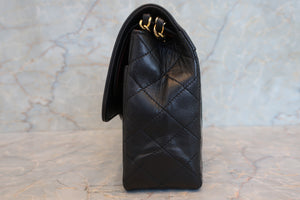CHANEL Paris Limited Matelasse double flap chain shoulder bag Lambskin Black/Gold hadware Shoulder bag 700100075