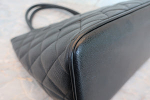 CHANEL/シャネル 復刻トート キャビアスキン ブラック/シルバー金具 トートバッグ 700060203