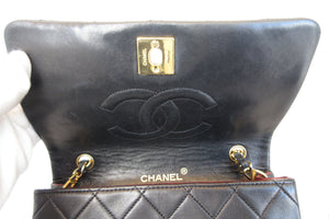 CHANEL/シャネル ミニマトラッセチェーンショルダーバッグ ラムスキン ブラック/ゴールド金具 ショルダーバッグ 60120026