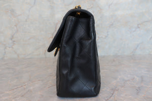 CHANEL Big Matelasse Single flap chain shoulder bag Lambskin Black/Gold hadware Shoulder bag 600040028
