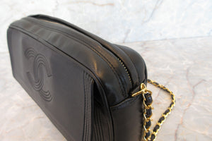 CHANEL/シャネル ココマークフリンジチェーンショルダーバッグ ラムスキン ブラック/ゴールド金具 ショルダーバッグ 700070147