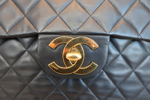 CHANEL/シャネル デカマトラッセシングルフラップチェーンショルダーバッグ ラムスキン ブラック/ゴールド金具 ショルダーバッグ 600090078