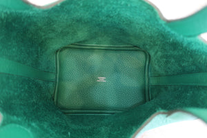 HERMES PICOTIN LOCK PM Clemence leather Vert vertigo Z Engraving Hand bag 600110217