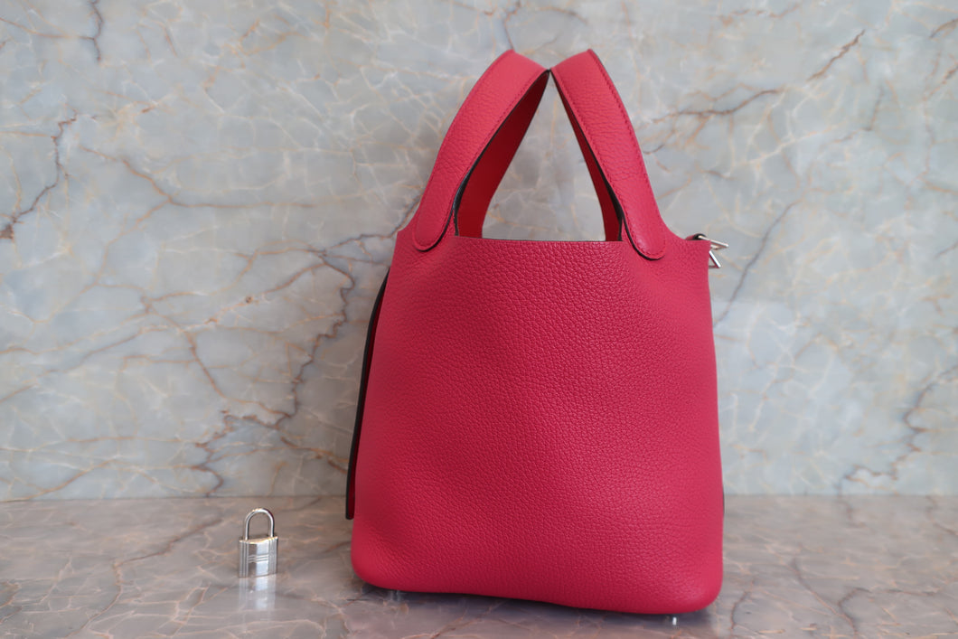 HERMES／エルメス ピコタンロックエクラＰＭ トリヨンクレマンス/ヴォースイフト ローズメキシコ/ルージュクー Z刻印 ハンドバッグ 700080029