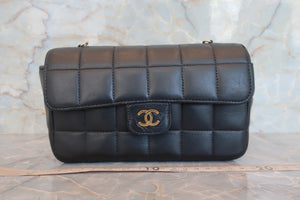 CHANEL/シャネル チョコバーミニチェーンショルダーバッグ ラムスキン ブラック/ゴールド金具 ショルダーバッグ 700050268