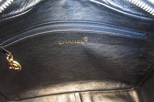 CHANEL/シャネル ココマークフリンジチェーンショルダーバッグ ラムスキン ブラック/ゴールド金具 ショルダーバッグ 700070147