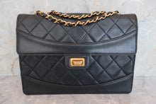 将图片加载到图库查看器，CHANEL/香奈儿 2.55 CF 链条包 羊皮  Black/Gold hadware(黑色/金色金属) 肩背包 600080036
