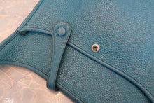 将图片加载到图库查看器，HERMES EVELYNE 3PM Clemence leather Blue izmir Shoulder bag 800040133

