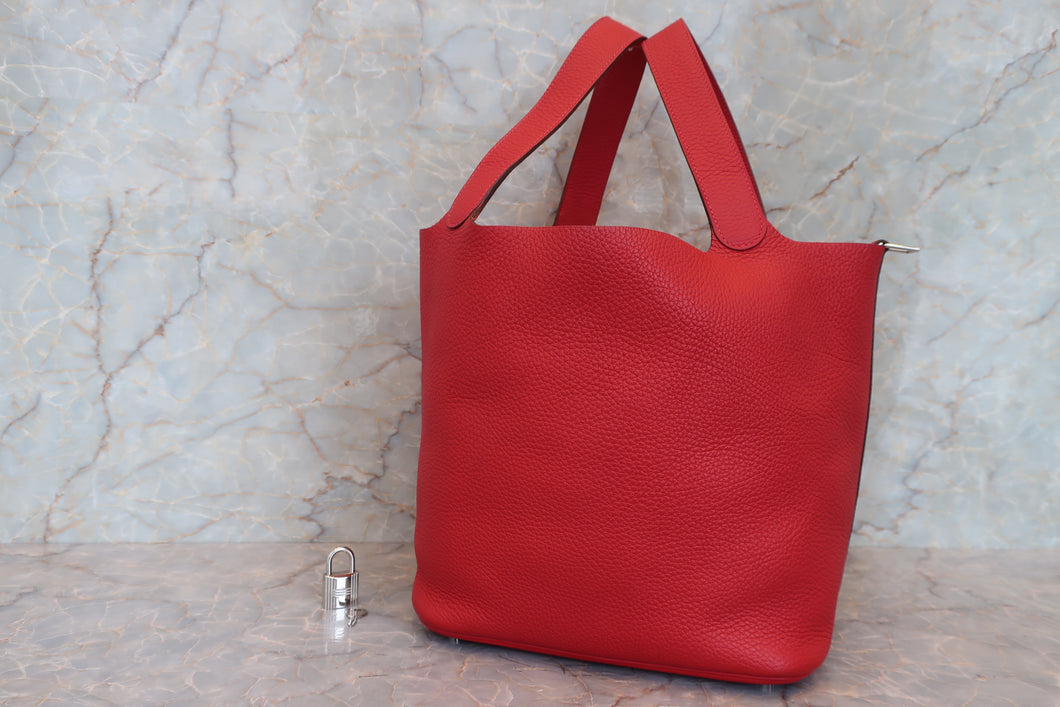 HERMES／エルメス ピコタンロックGM トリヨンクレマンス ルージュカザック □R刻印 ハンドバッグ 700080025