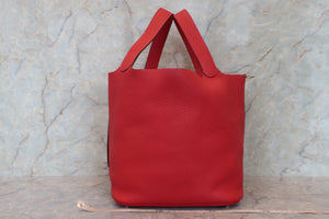 HERMES／エルメス ピコタンロックGM トリヨンクレマンス ルージュカザック □R刻印 ハンドバッグ 700080025