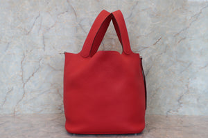 HERMES／エルメス ピコタンロックGM トリヨンクレマンス ルージュカザック □R刻印 ハンドバッグ 700080025