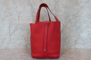 HERMES／エルメス ピコタンロックGM トリヨンクレマンス ルージュカザック □R刻印 ハンドバッグ 700080025