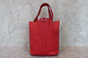 HERMES／エルメス ピコタンロックGM トリヨンクレマンス ルージュカザック □R刻印 ハンドバッグ 700080025