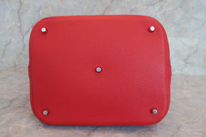 HERMES／エルメス ピコタンロックGM トリヨンクレマンス ルージュカザック □R刻印 ハンドバッグ 700080025