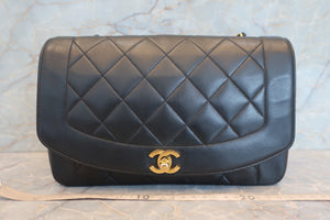 CHANEL/シャネル ダイアナマトラッセチェーンショルダーバッグ ラムスキン ブラック/ゴールド金具 ショルダーバッグ 700090012