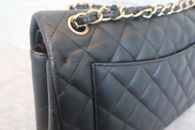 将图片加载到图库查看器，CHANEL/香奈儿 中号CF 双盖 双链条包 羊皮 Black/Gold hadware(黑色/金色金属) 肩背包 800010203
