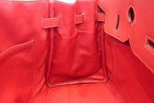 将图片加载到图库查看器，HERMES BIRKIN 35 Toile H/Graine Couchevel leather Beige/Rouge Viviff 〇Y刻印 Hand bag 500100095
