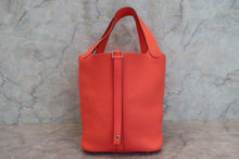 将图片加载到图库查看器，HERMES PICOTIN LOCK MM Clemence leather Orange poppy Z刻印 Hand bag 600100077
