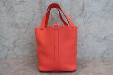 将图片加载到图库查看器，HERMES PICOTIN LOCK MM Clemence leather Orange poppy Z刻印 Hand bag 600100077
