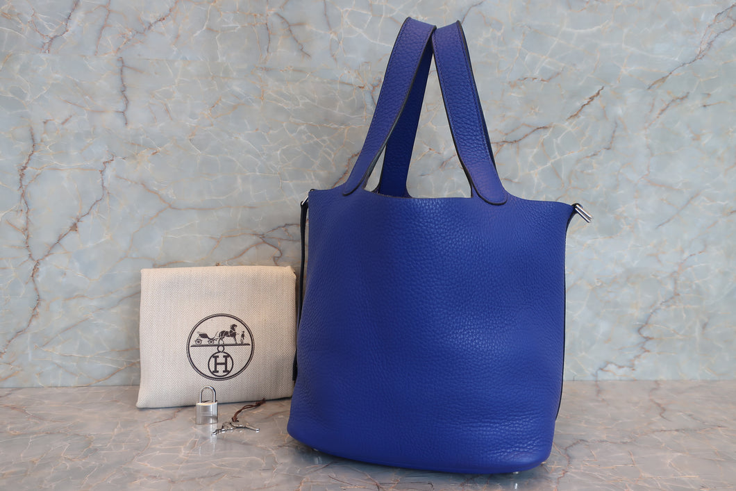 HERMES／エルメス ピコタンロックＭＭ トリヨンクレマンス ブルーエレクトリック A刻印 ハンドバッグ 700080035