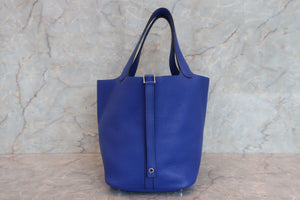 HERMES／エルメス ピコタンロックＭＭ トリヨンクレマンス ブルーエレクトリック A刻印 ハンドバッグ 700080035