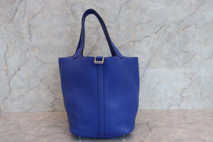 HERMES／エルメス ピコタンロックＭＭ トリヨンクレマンス ブルーエレクトリック A刻印 ハンドバッグ 700080035