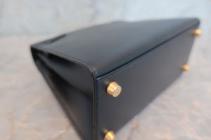 HERMES Mini KELLY 20 Box carf leather Blue Indigo 〇Y刻印 Shoulder bag 600050053