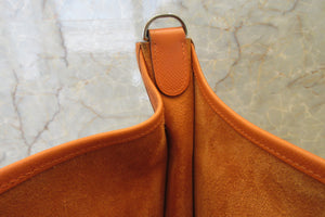 HERMES EVELYNE 3PM Epsom leather Orange □N Engraving Shoulder bag 700090119