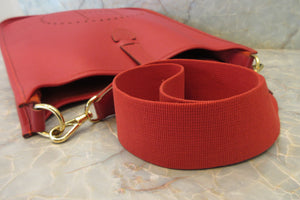 HERMES  EVELYNE1 GM Graine Couchevel leather Rouge vif □F Engraving Shoulder bag 700090118