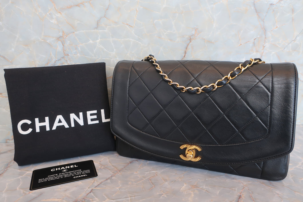 CHANEL/香奈儿 戴妃 CF 链条包 羊皮 Black/Gold hadware(黑色/金色金属) 肩背包 600090100