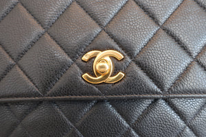 CHANEL/シャネル マトラッセ台形ハンドバッグ キャビアスキン ブラック/ゴールド金具 ハンドバッグ 600080028