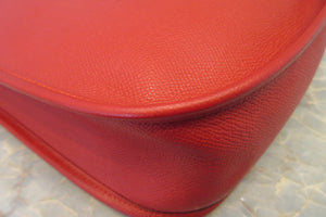 HERMES  EVELYNE1 GM Graine Couchevel leather Rouge vif □F Engraving Shoulder bag 700090118