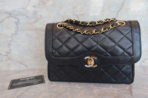 CHANEL/香奈儿 CF 巴黎限定 双盖 链条包 羊皮 Black/Gold hadware(黑色/金色金属) 肩背包 700070001