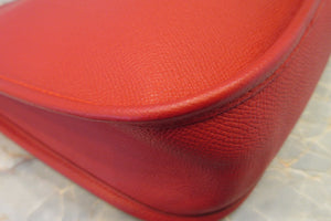 HERMES  EVELYNE1 GM Graine Couchevel leather Rouge vif □F Engraving Shoulder bag 700090118