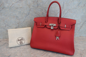 HERMES BIRKIN 35 Chevre myzore goatskim Rouge vif □J刻印 Hand bag 600100092