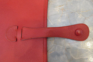 HERMES  EVELYNE1 GM Graine Couchevel leather Rouge vif □F Engraving Shoulder bag 700090118