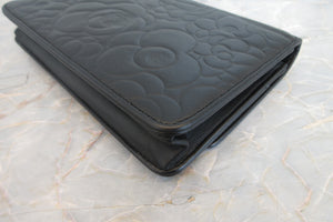 CHANEL/シャネル カメリアチェーンウォレット ラムスキン ブラック/ゴールド金具 ショルダーバッグ 700050193