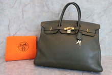 画像をギャラリービューアに読み込む, HERMES／エルメス バーキン40 トリヨンクレマンス カーキ □F刻印 ハンドバッグ 700070175
