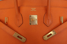 Load image into Gallery viewer, HERMES BIRKIN 35 Clemence leather Orange □P Engraving Hand bag 600110157
