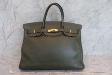 画像をギャラリービューアに読み込む, HERMES／エルメス バーキン40 トリヨンクレマンス カーキ □F刻印 ハンドバッグ 700070175
