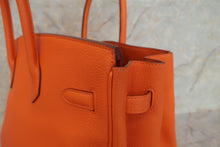 Load image into Gallery viewer, HERMES BIRKIN 35 Clemence leather Orange □P Engraving Hand bag 600110157
