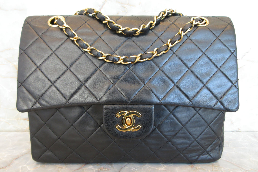 CHANEL/シャネル マトラッセWフラップWチェーンショルダーバッグ ラムスキン ブラック/ゴールド金具 ショルダーバッグ 700070160