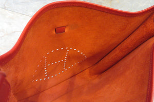 HERMES  EVELYNE1 GM Graine Couchevel leather Rouge vif □F Engraving Shoulder bag 700090118